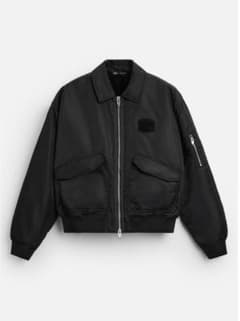 ZARA テクニカルボンバージャケット ZARA テクニカルボンバージャケット ブラック - メルカリ