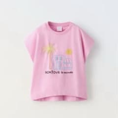 ZARA キッズ Tシャツ ピンク 120cm 6-7歳のサムネイル