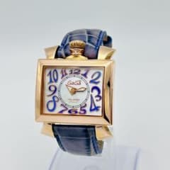 美品 ガガミラノ ナポレオーネ シェル文字盤 ゴールド スクエア 36mm