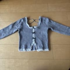 グレー レース　 長袖ニット