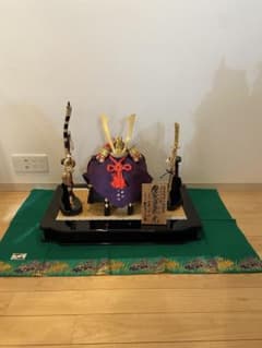 五月人形 兜木製 台座付き 金屏風付き - メルカリ