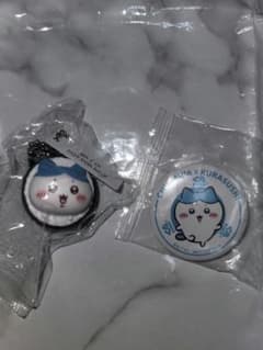 くら寿司 ちいかわ コラボ キーホルダー　缶バッチ　ハチワレのサムネイル