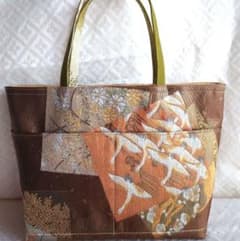 正絹中古袋帯リメイクバッグ - メルカリ