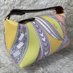 エミリオプッチ バニティ PVC レザー マルチカラー 総柄 ゴールド金具