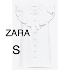 フリルデニムワンピース　ZARA Sサイズ　再値下げのサムネイル