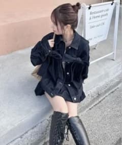 nemne store リボンデニムジャケット インディゴブルーのサムネイル