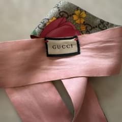 GUCCI 花柄シルクスカーフ ピンク グレー GUCCI 花柄シルクスカーフ ピンク グレー - メルカリ