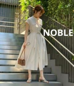 NOBLE ノーブル シャツイレヘムフレアワンピース ベージュ 36 - メルカリ