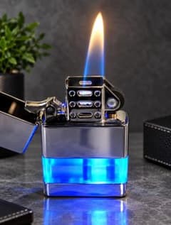 LEDライター メタルシルバーボディ 喫煙具 男女併用 zippo