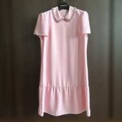 RED VALENTINO ビジュー襟 半袖ワンピース ピンク ちゃぴお RED VALENTINO ビジュー襟 半袖ワンピース ピンク ちゃぴお様専用