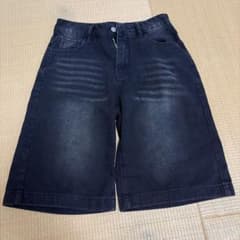 ブラック デニム ハーフパンツ XS
