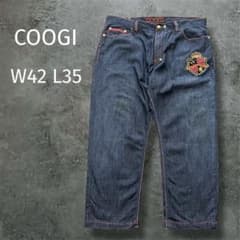 COOGI 刺繍 デニムパンツ W42極太 バギー ワイドHIPHOP Y2K - メルカリ