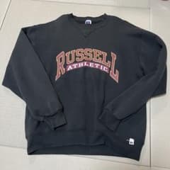 【90s USA製】ラッセルアスレティック ブランドロゴ スウェット ブラックのサムネイル