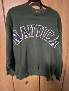 NAUTICA ダークグリーン ロゴスウェットのサムネイル