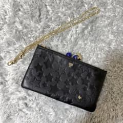 美品】ANNA SUI プレイングキャット がま口 長財布 黒 - メルカリ