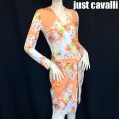 just cavalli ジャストカヴァリ カシュクールストレッチ長袖ワンピース just cavalli ジャストカヴァリ カシュクールストレッチ長袖ワンピース