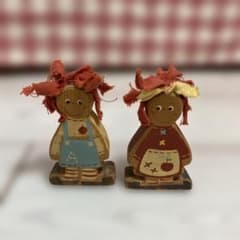 木製カントリー風人形 2体セットのサムネイル
