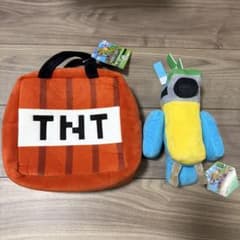新品未使用！マインクラフト　TNTデザイン バッグとオウムぬいぐるみセット