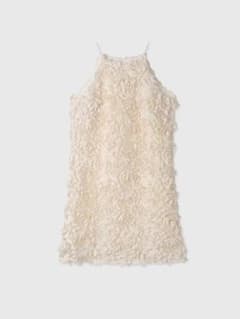 アイボリー フラワー刺繍 キャミワンピース　Shinhwa Source 韓国のサムネイル