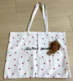 ALLISON BROWN ハート柄 トートバッグ ららみちゃんチャーム付属