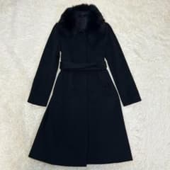 美品 ANAYI アナイ ロングコート カシミヤ混 フォックスファー M