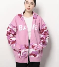 A BATHING APE ピンク カモ パーカー S