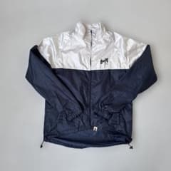 BAPE ジップアップジャケット M ネイビー/シルバー - メルカリ