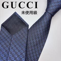 ほぼ未使用 GUCCI シルク ネクタイGG柄 レジメンタル 黒×ブルー - メルカリ