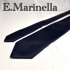 極美品☆マリネッラ☆ネクタイ☆ネイビー☆無地☆ソリッド☆ワン