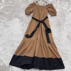 極美品　グレースコンチネンタル　ダイアグラム　25ss ギャザーロングワンピース 極美品 グレースコンチネンタル ダイアグラム 25ss ギャザーロング