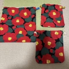巾着　花柄　3点セット