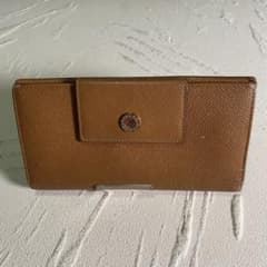 BVLGARI ブルガリ クラシコ グレインレザー Wホック3つ折財布ブラウン