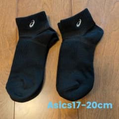 〈asics 〉黒スポーツソックス 17-20cmのサムネイル