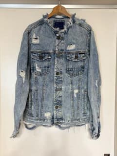 ZARA MAN ダメージ加工 デニムジャケット Lサイズのサムネイル