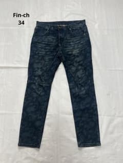 Fin-ch denim biker pants 34 indigo camo - メルカリ