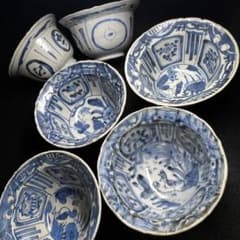 古王地山焼　芙蓉手かぶと鉢　口径約10.5㎝　東Y8-0605☆新タサコサ 古王地山焼 芙蓉手かぶと鉢 口径約10.5㎝ 東Y8-0605☆新タサコサ