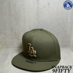 【希少・海外限定】 ドジャース9FIFTY チャコール&カーキ キャップ ② 海外限定 ドジャース 9FIFTY アームドフォーシズデー カーキ キャップ