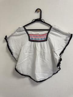 Cat & Jack キッズ 刺繍コットンチュニック L 10-12歳 白 夏服のサムネイル