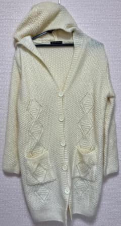 MODEST フード付きクリーム色カーディガン M~L 丈：約90cmのサムネイル