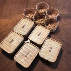 籠細工の入れ物とおしぼり入れのサムネイル