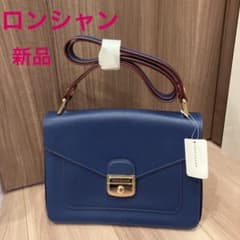 ロンシャン☆新品　ショルダーバッグ　ネイビー　革のサムネイル