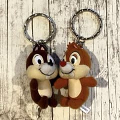 Disney 칩과 데일 봉제인형 키홀더 2개 세트