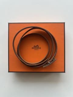 HERMES エルメス Hブレスレット レザー オレンジ 箱付 - メルカリ