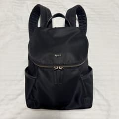 美品　agnes.b アニエスベー　ミニリュック 黒　ナイロン　本革のサムネイル