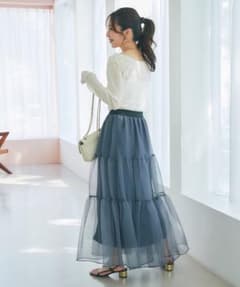 ラブティックボンボン シアーオーガンジーティアードスカート - メルカリ