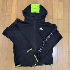 adidas キッズ フード付きジャージ ブラックのサムネイル