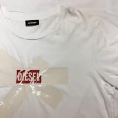 DIESEL　ディーゼル　ロゴ　テープ　Tシャツ　白　穴あり　dieselのサムネイル