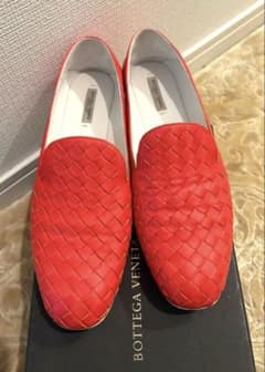 BOTTEGA VENETA 編み込み レッドローファー - メルカリ