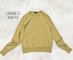 レディース 長袖 ニット セーター カーキマスタード 薄手 毛100 M
