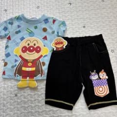 70cm ベビラボ　アンパンマンTシャツとハーフパンツ　2枚セット　知育服のサムネイル